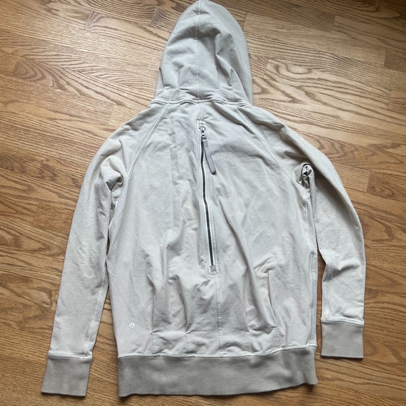 LULULEMON FULL ZIP STRIPED CREAM HOODIE / SWEATSHIRT SIZE 6 - Picture 6 of 11